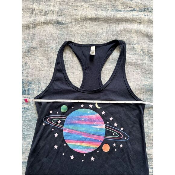 Cosmic Clothing Navy Blue Colorful Planets Racerback Tank Top Women's Small - Picture 4 of 5